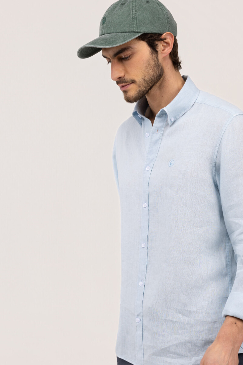 Camisa Lino Celeste