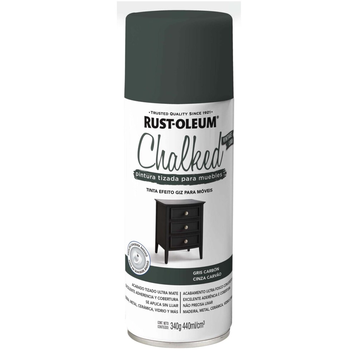 Chalked Pintura Tizada en Aerosol 340gr - Gris Carbón 