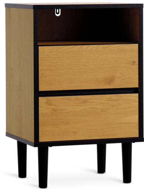 Mesita de noche ODENSE 2 cajones roble/negro Mesita de noche ODENSE 2 cajones roble/negro