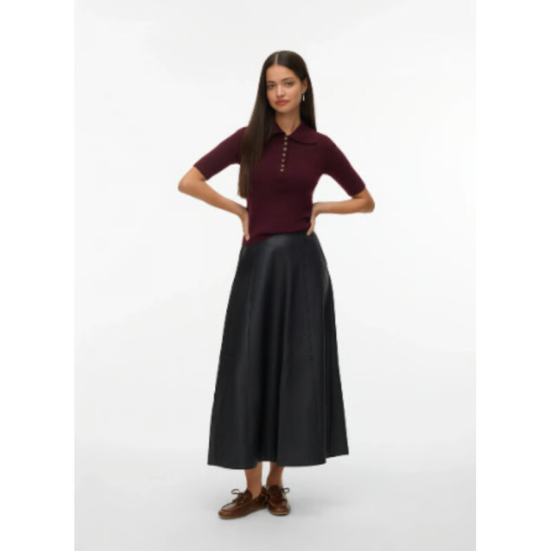 VMOLIVE HW COATED ANKLE SKIRT PRM BLACK