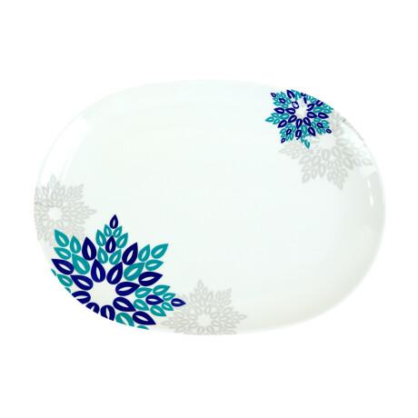 PLATO MELAMINA OVAL LINEA FLORAL AZUL-VERDE 11.5´ 29X21.3X2CM 180GR PLATO MELAMINA OVAL LINEA FLORAL AZUL-VERDE 11.5´ 29X21.3X2CM 180GR