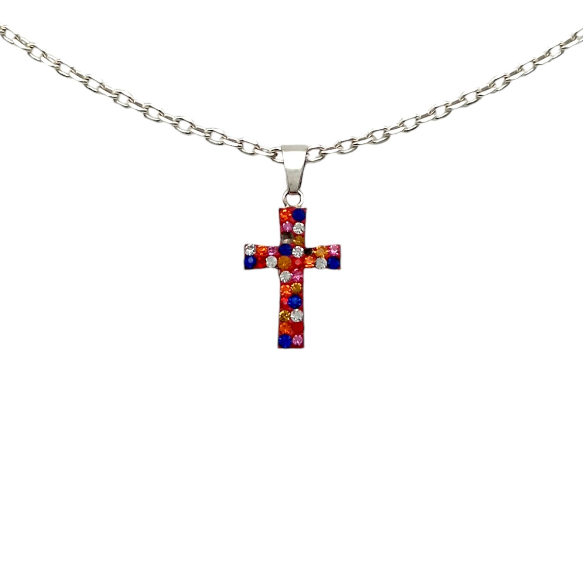 Dije Cruz-Plata 925-Resina y strass-CP3290 - sinpiedra 