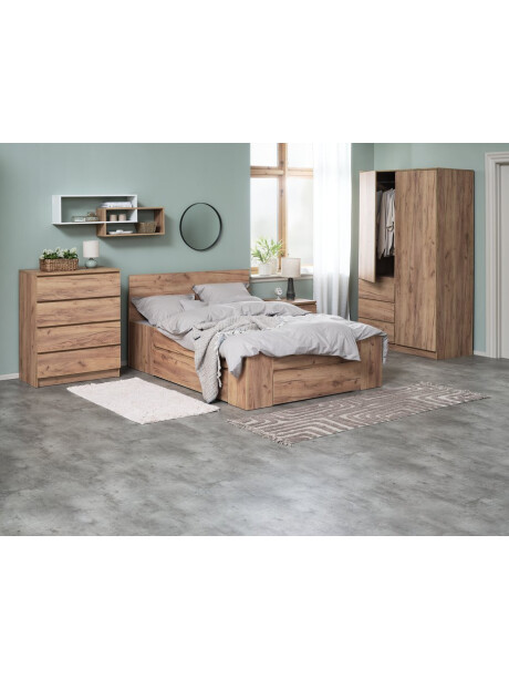 Estructura cama LIMFJORDEN King 180x200 3 cajones roble Estructura cama LIMFJORDEN King 180x200 3 cajones roble