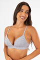 Soutien triangulo preformado cotton copa b Gris melange