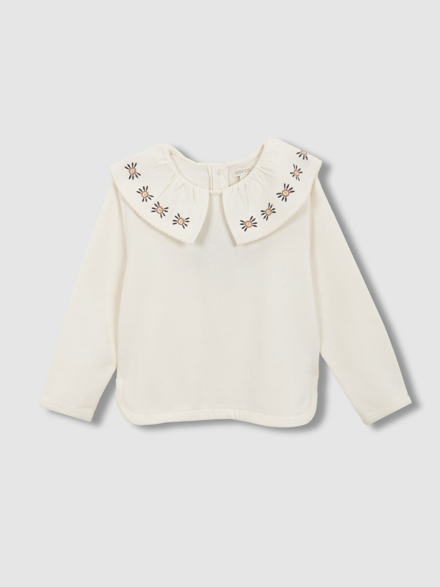 Sudadera Con Bordados Crudo
