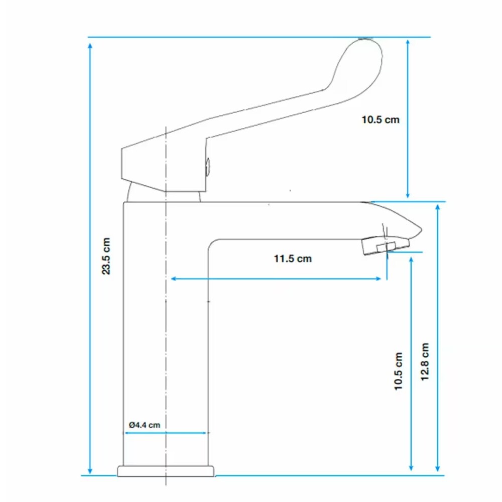 Grifería de lavatorio Monocomando de mesada accesible Alassio cromo Grifería De Lavatorio Monocomando De Mesada Accesible Alassio Cromo