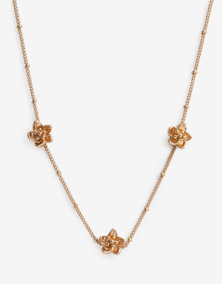 Collares Cortos Metal Collar Corto Metal Bañado En Oro - Dorado