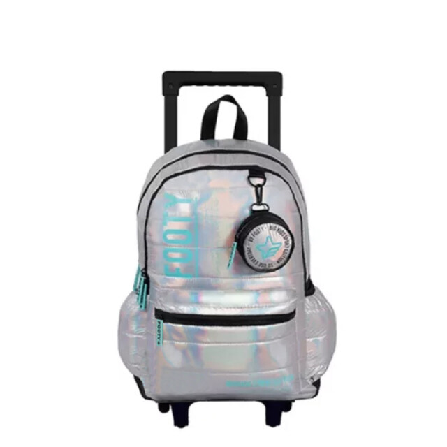 Mochila Footy Big Sport 18" CARRO con monedero Plateado