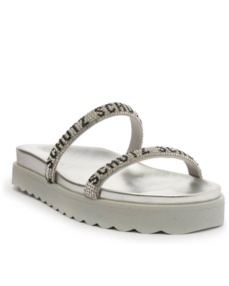 SANDALIA PLATA CON STRASS PLATEADO