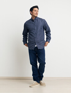 012669 CAMISA HARRINGTON LABEL Azul Osc/bla