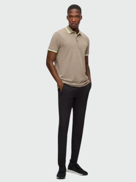 BOSS -Remera polo de algodón, regular fit, PADDY Verde Pastel