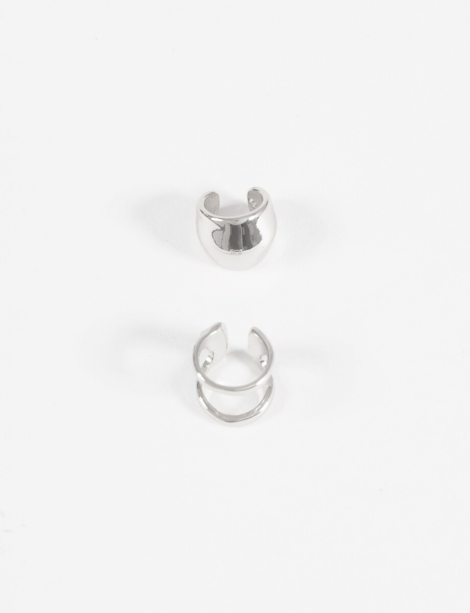 Set earcuff irregulares - plateado 