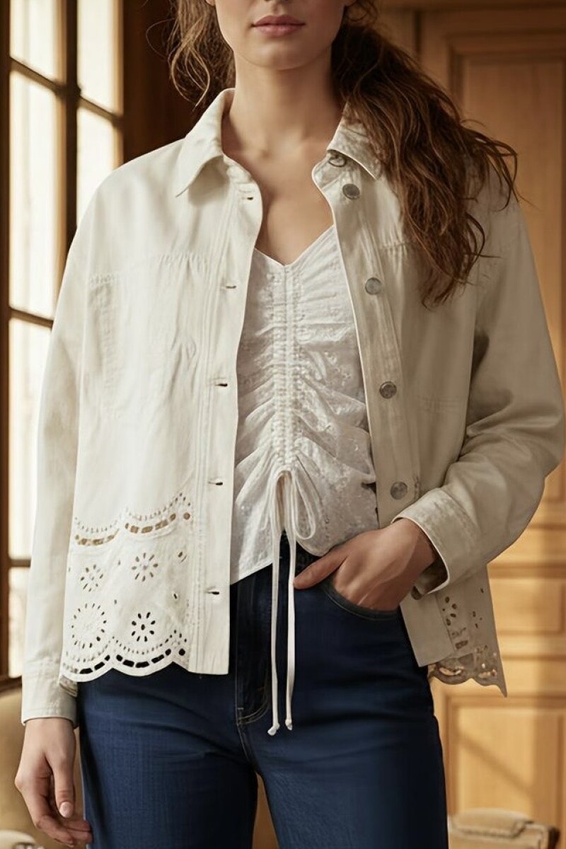 Sobrecamisa Broderie Nácar