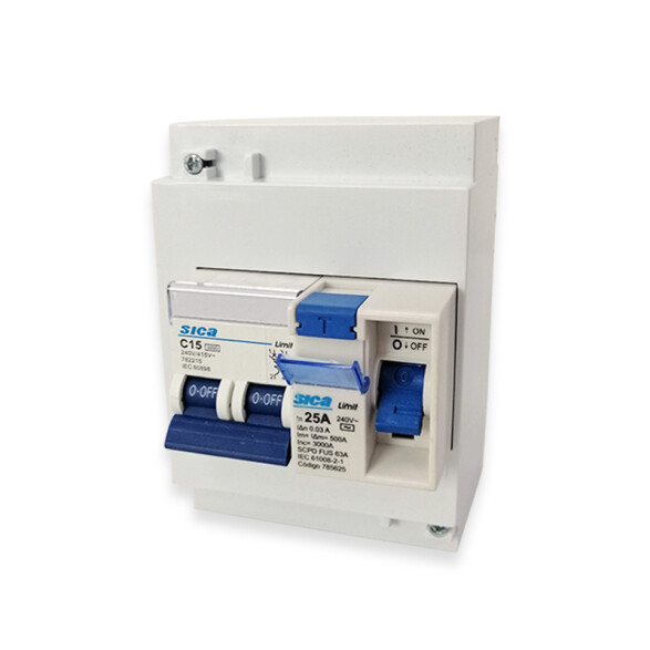 Tablero armado c/int. 2P 15A + diferencial 2P 25A SK3650