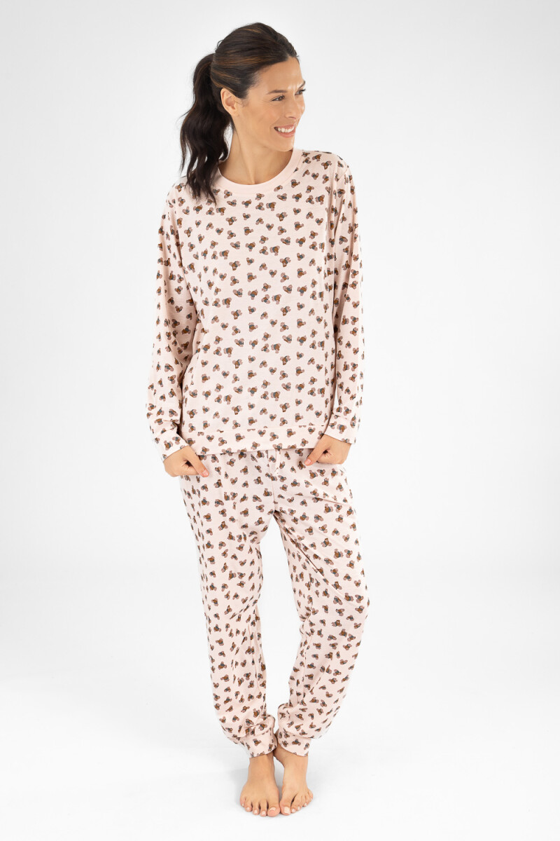Pijama flor leopard Lila
