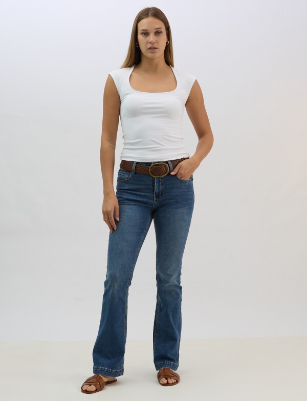 Musculosa Basica Escote Cuadrado BLANCO