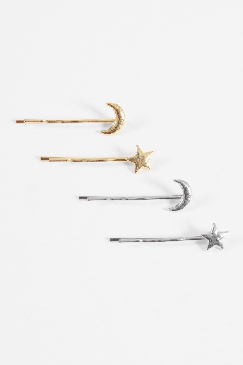 Set de horquillas sol y luna multicolor