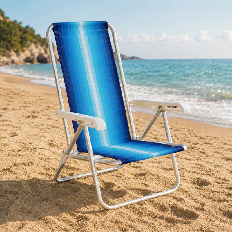 Set x2 Silla reclinable 4 posiciones aluminio AZUL