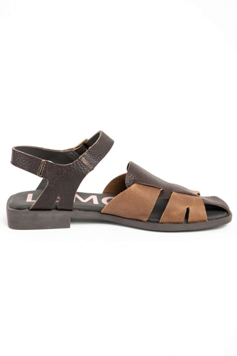 Sandalias Cangrejeras De Cuero - Chocolate 