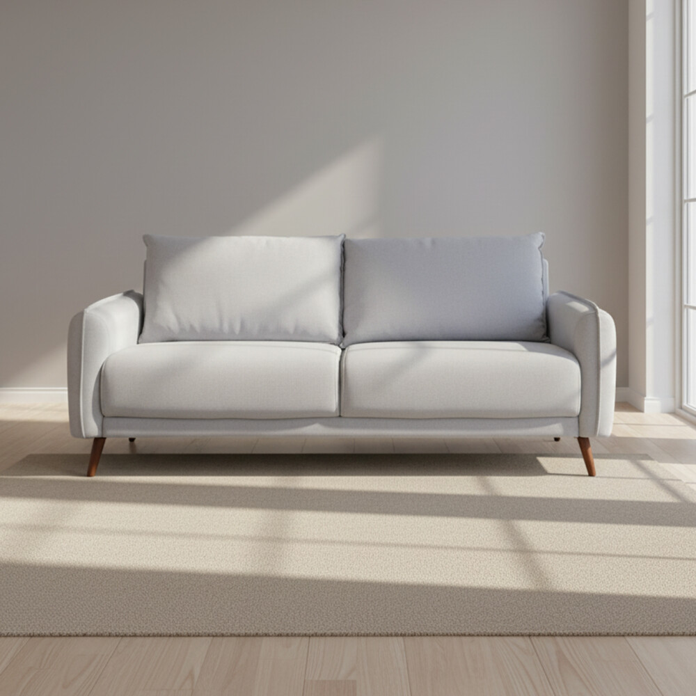 SOFÁ 3 CUERPOS TELA GRIS CHARLOTTE