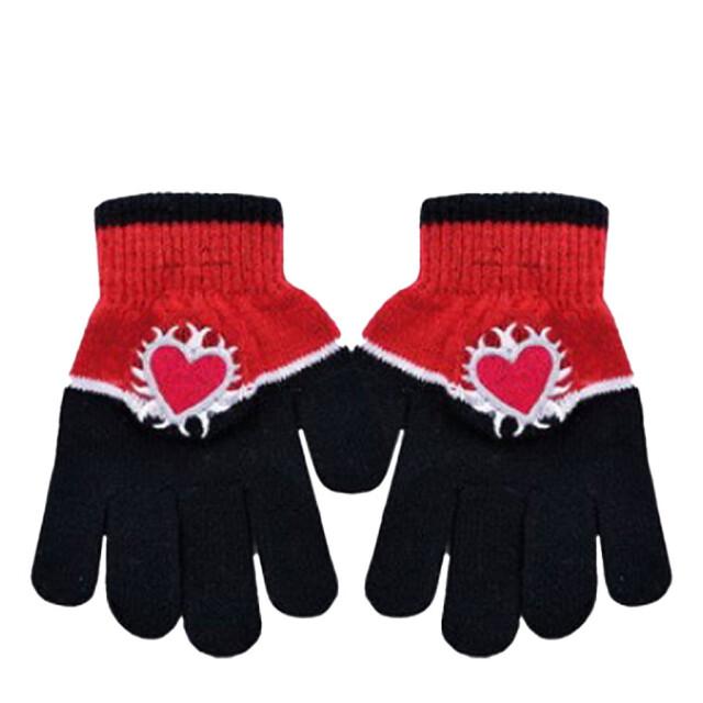 Guantes Infantil Footy Corazón Negro - Rojo