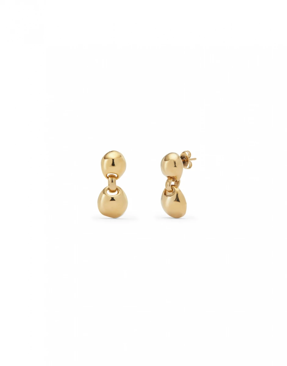 PENDIENTES EN ALEACIAÓN DE METALES BAÑADA EN ORO 18K CON BOLA PEQUEÑA - Pendiente 
