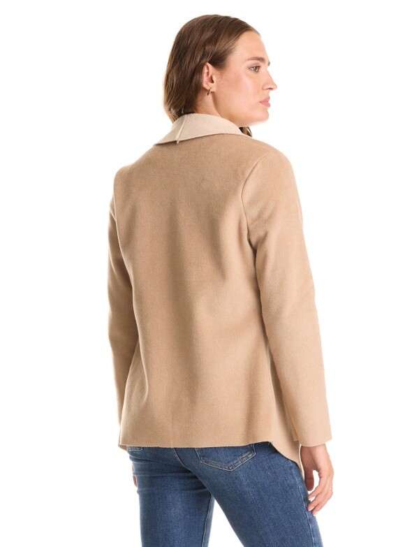 Cardigan Soft & Solapa Contraste BEIGE OSCURO