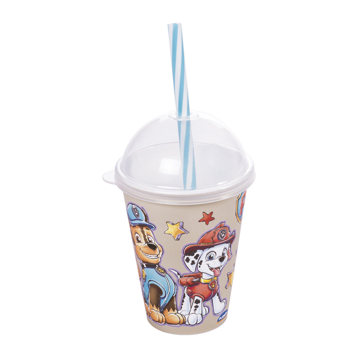 Vaso Plástico Milk Shake con Pajita Paw Patrol Para Dibujar 