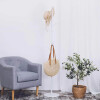 Perchero de Pie 8 Ganchos con Base de Mármol 170x32cm Blanco