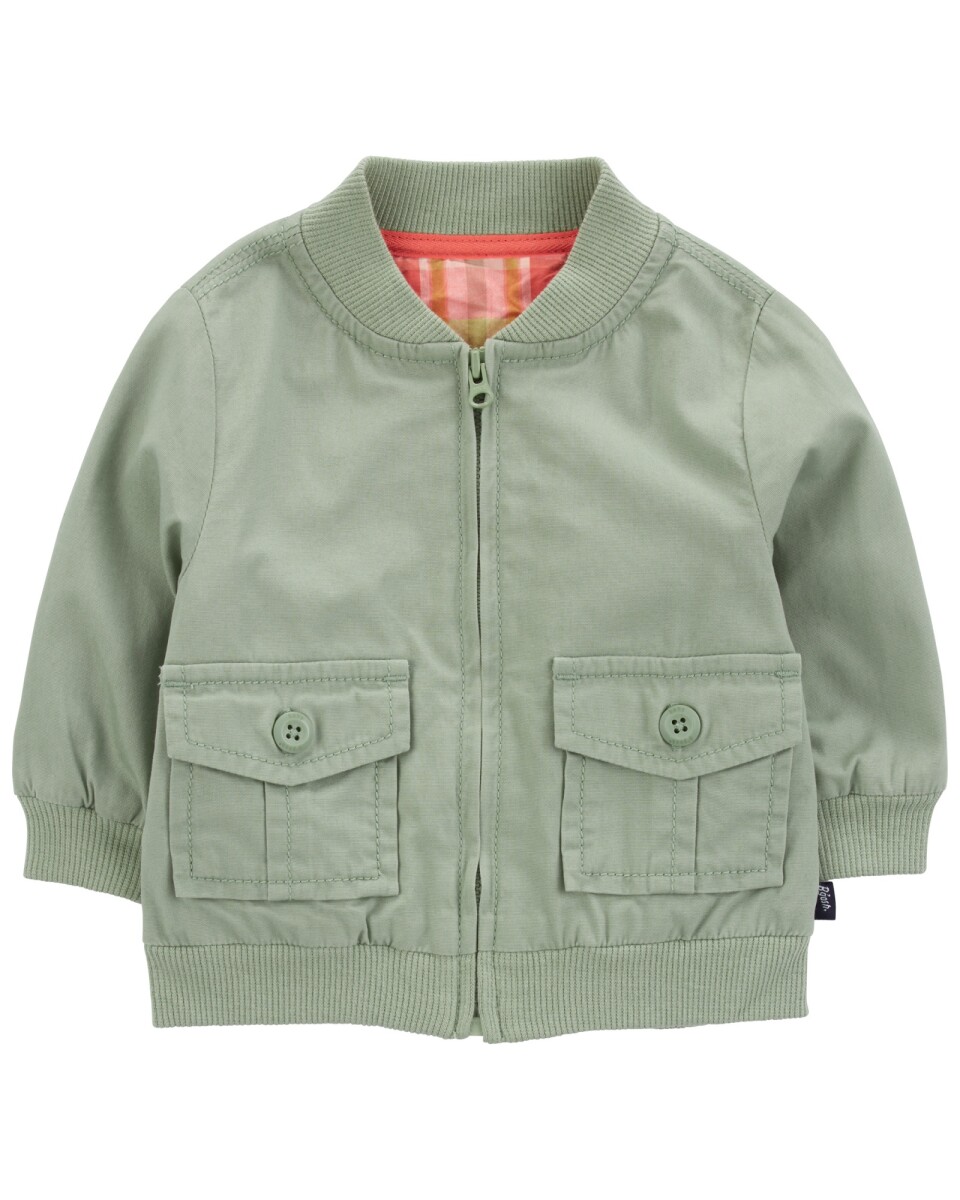 Campera cargo de algodón, verde oliva 