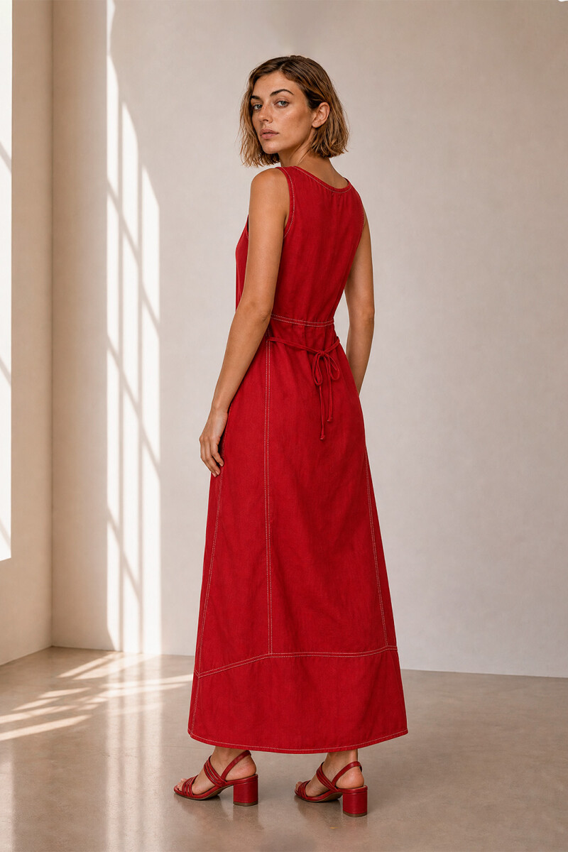 VESTIDO LINO VIVI ROJO