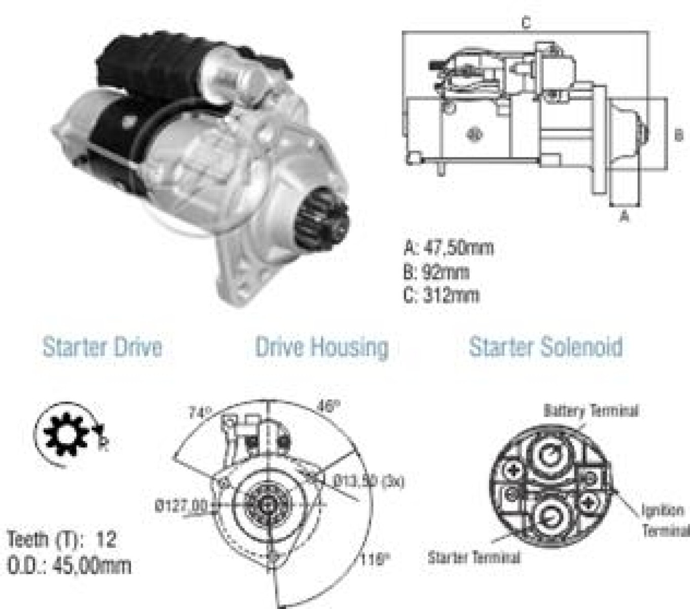 ARRANQUE MITSUBISHI SCANIA 4 G/P/R/T 420-440-480 24V 12D MITSUBISHI ZM 