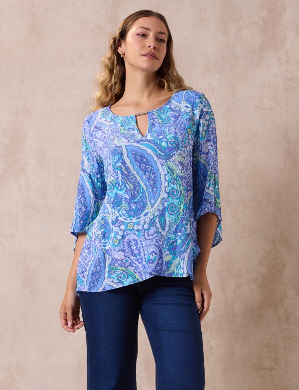 Blusa Gasa AZUL/MULTI
