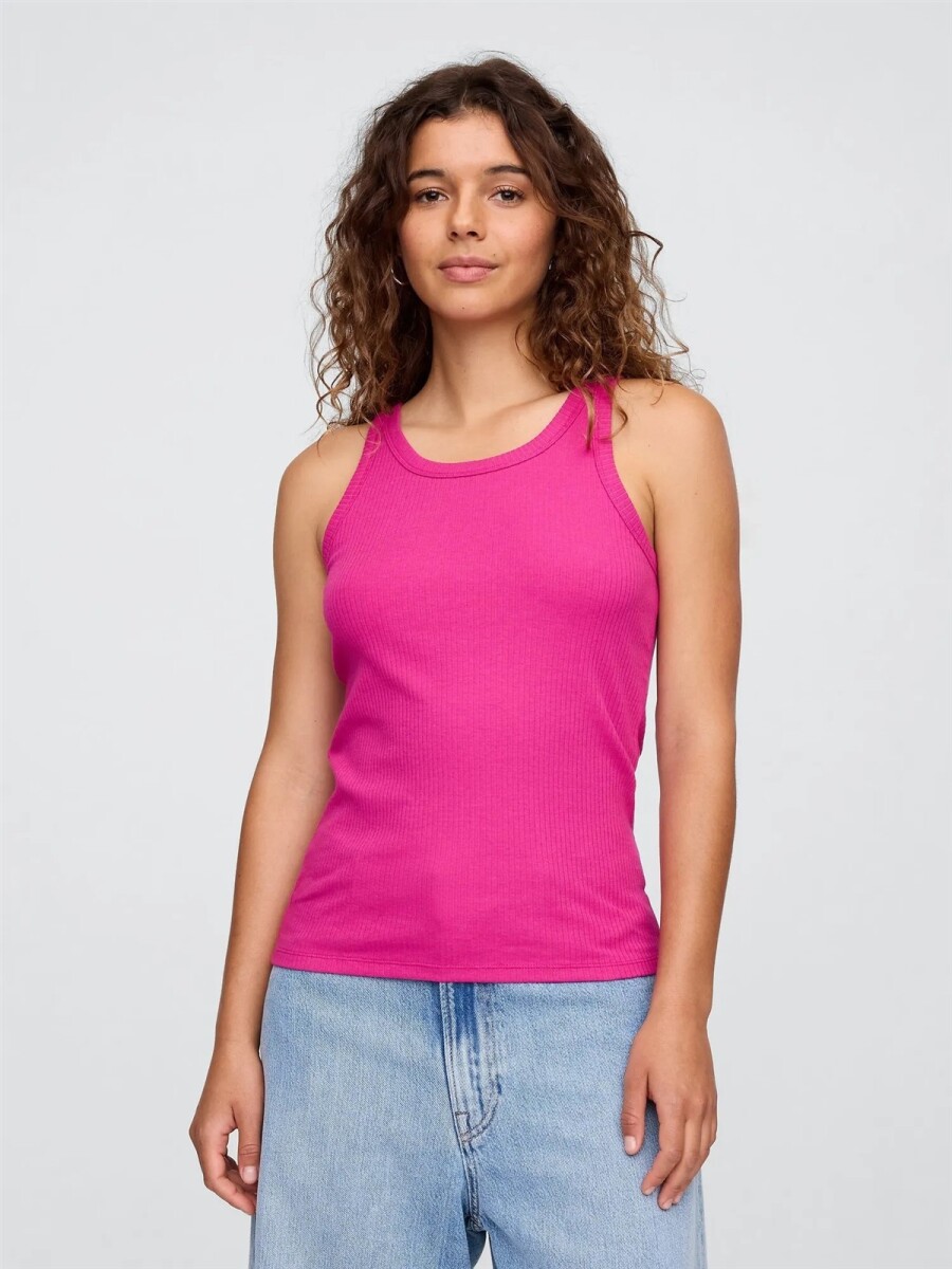 Musculosa Ribbed Mujer - Bright Fuchsia 