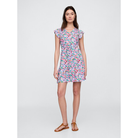 V-OPP SS TIE WAIST MINI BLUE DITSY FLORAL