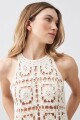 Top tejido crochet crudo