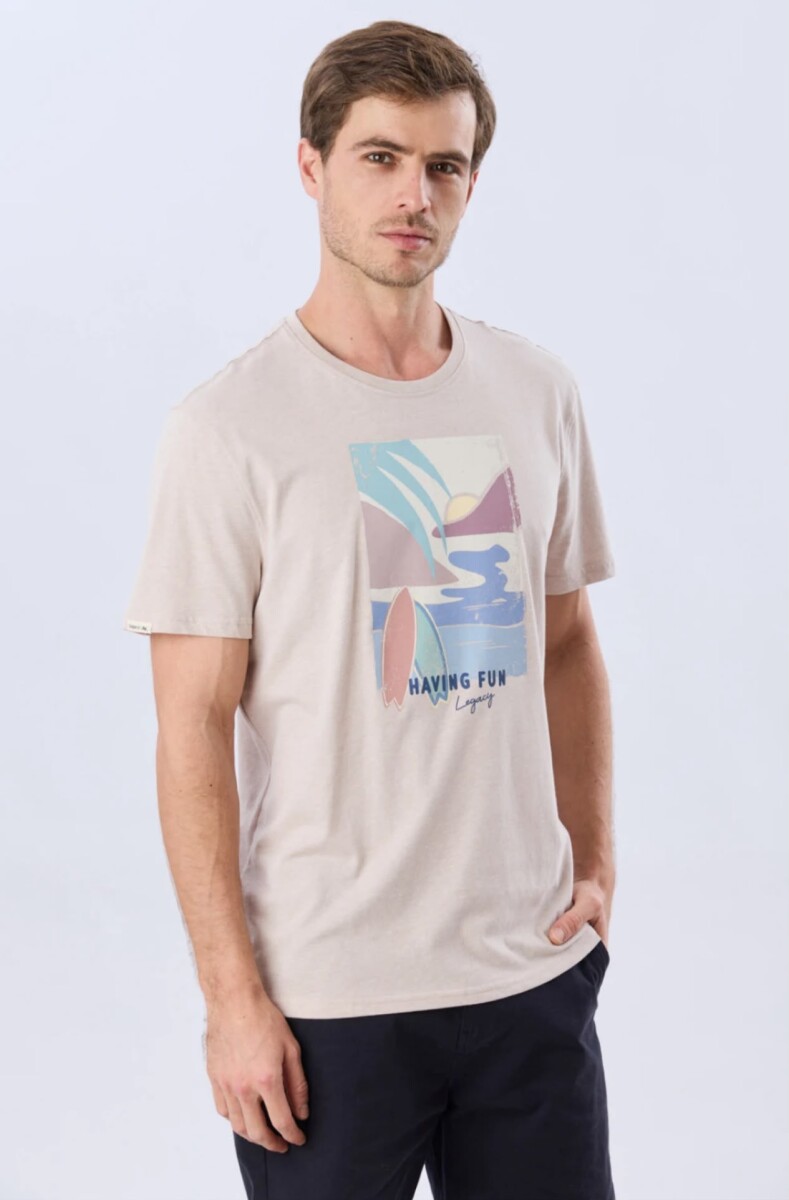 T-SHIRT LEGACY 6150 M.C having fun - BEIGE 