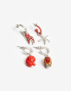 Aros Argollas Set Strass Argollas Set Maritimo - Rojo Medio