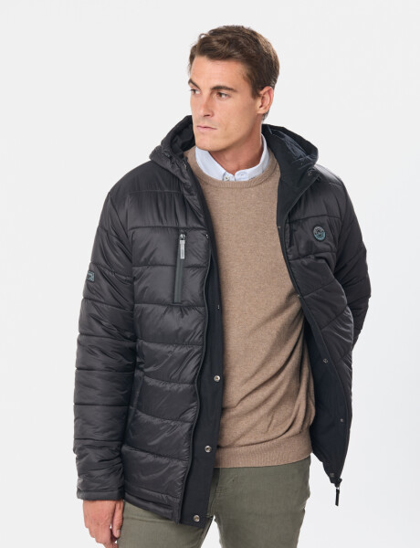 CAMPERA REVERSIBLE CAPITONEADA Negro