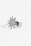 Anillo ajustable estrella acero plateado