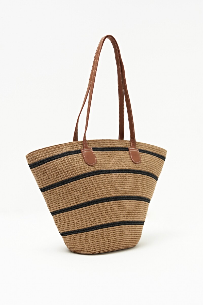 Bolso a rayas beige