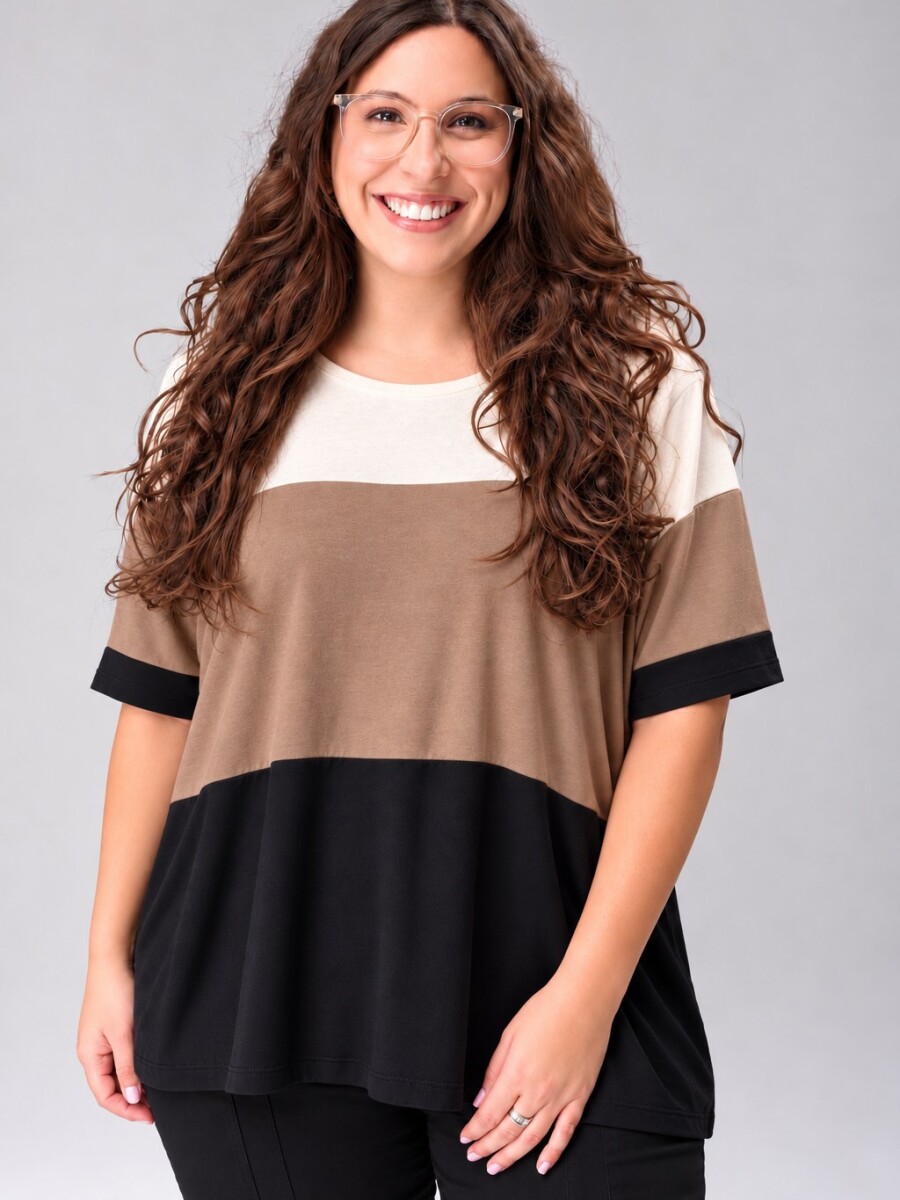 Remera Reina Crudo/choco/negra