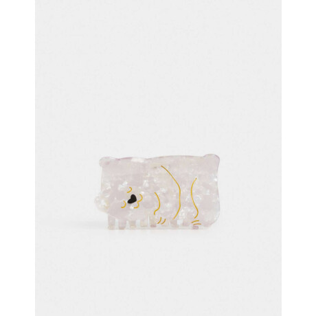 Broche Acrílico Animalito Blanco Crudo