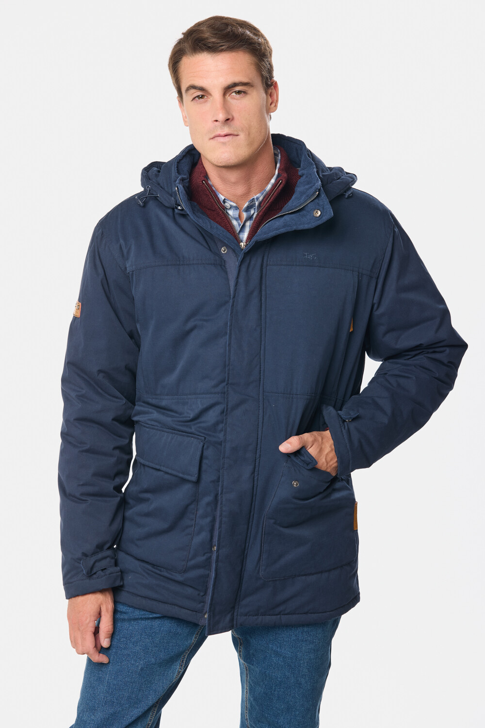 CAMPERA CON CAPUCHA DESMONTABLE Azul