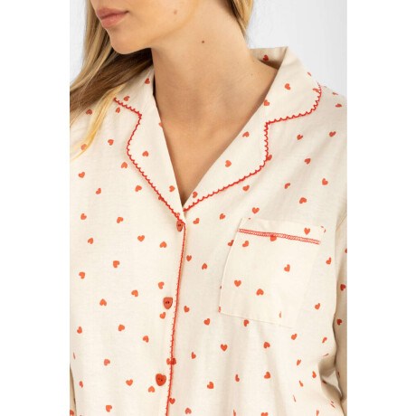 Pijama Americano Heart Marfil