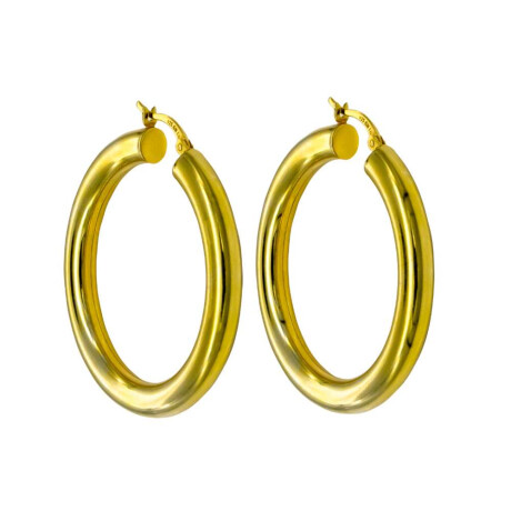 Par de aros de plata 925 Baño De Oro Amarillo