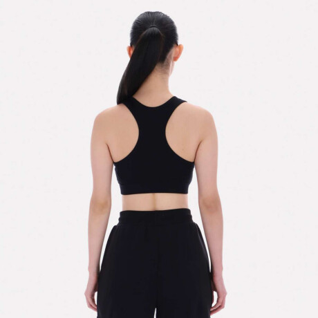 Piper scoop neck small logo bra top Negro