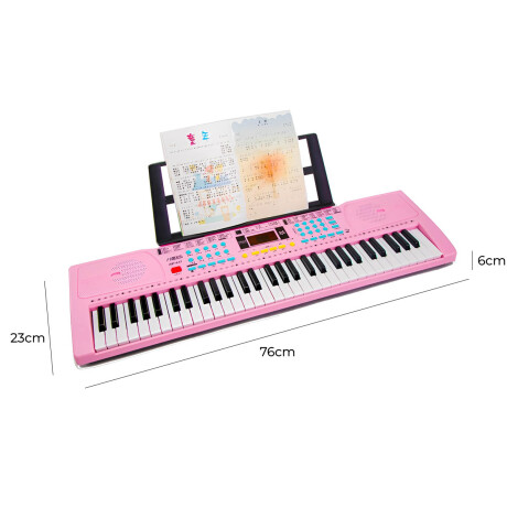 Órgano Musical Teclado Piano 61 Teclas Mozart Español Rosa