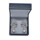 Caravanas oro 18k blanco , brillantes y perla de cultivo Caravanas oro 18k blanco , brillantes y perla de cultivo