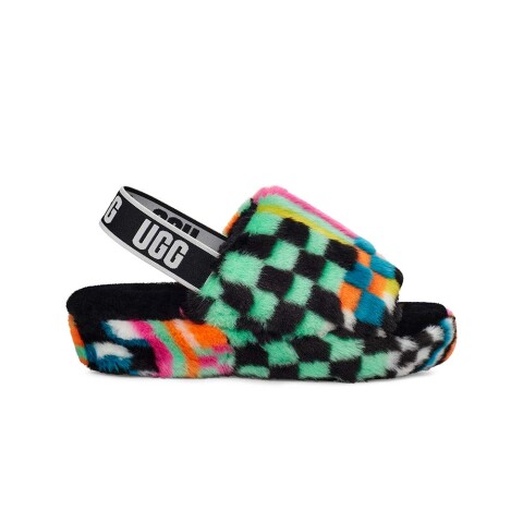 Fluff Yeah Slide Checks - Mujer Black Multi